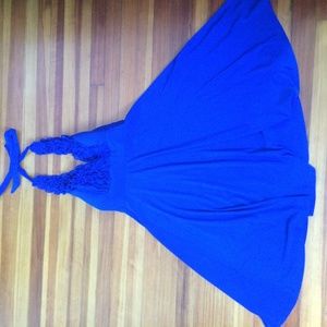 Ballroom blue dress with open back